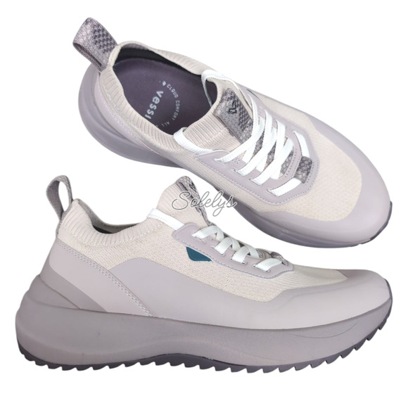 Vessi Stormburst Mens 7 Quartzite Gray Low Top Waterproof DymaTex Knit Sneaker - Picture 1 of 12